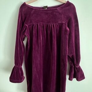 Tea Collection- Holiday Dress Long Sleeve Velvet Dress- Purple- S